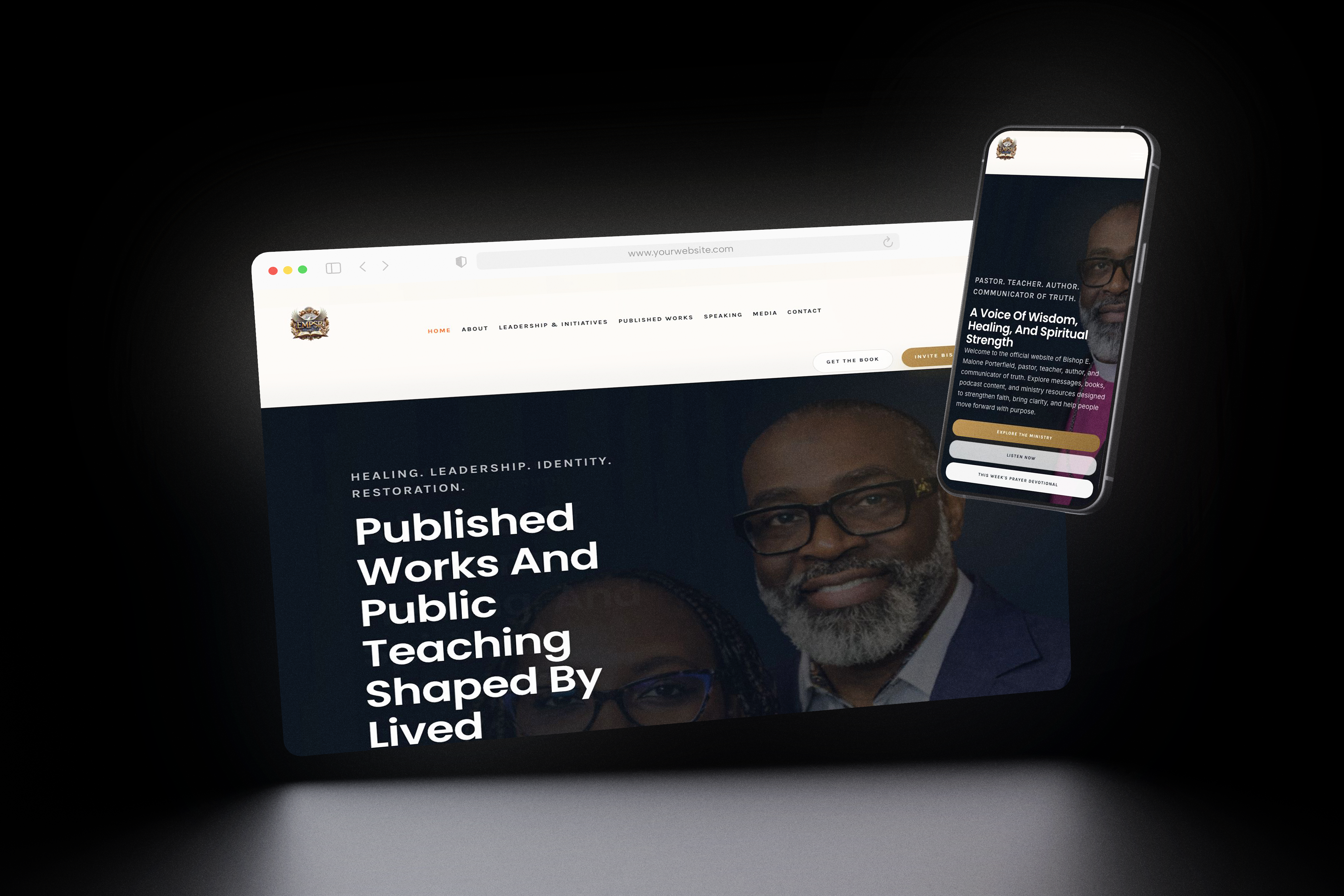 Responsive website maintained across several device sizes